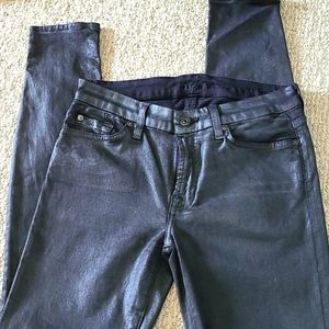 7 for all mankind shiny black Jean